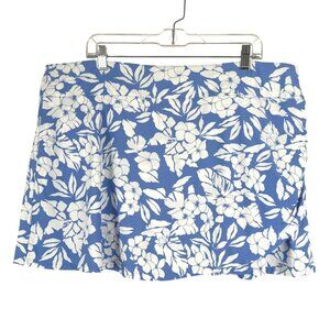 Coolibar‎ Big Wave Swim Skort Skirt Bottom 2XL Blue White Floral UPF 50+ SS-2088